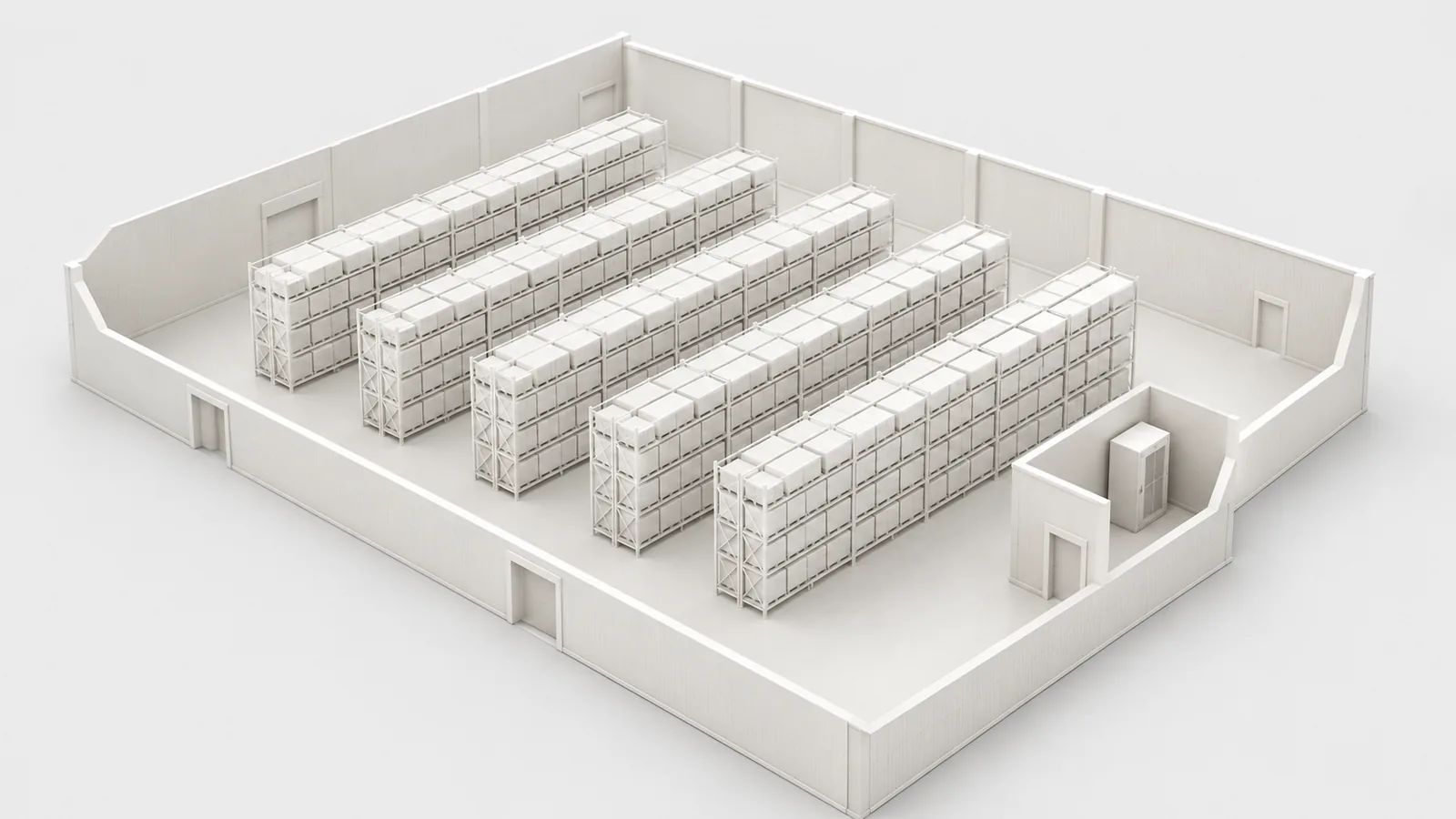 Warehouse model before coverage