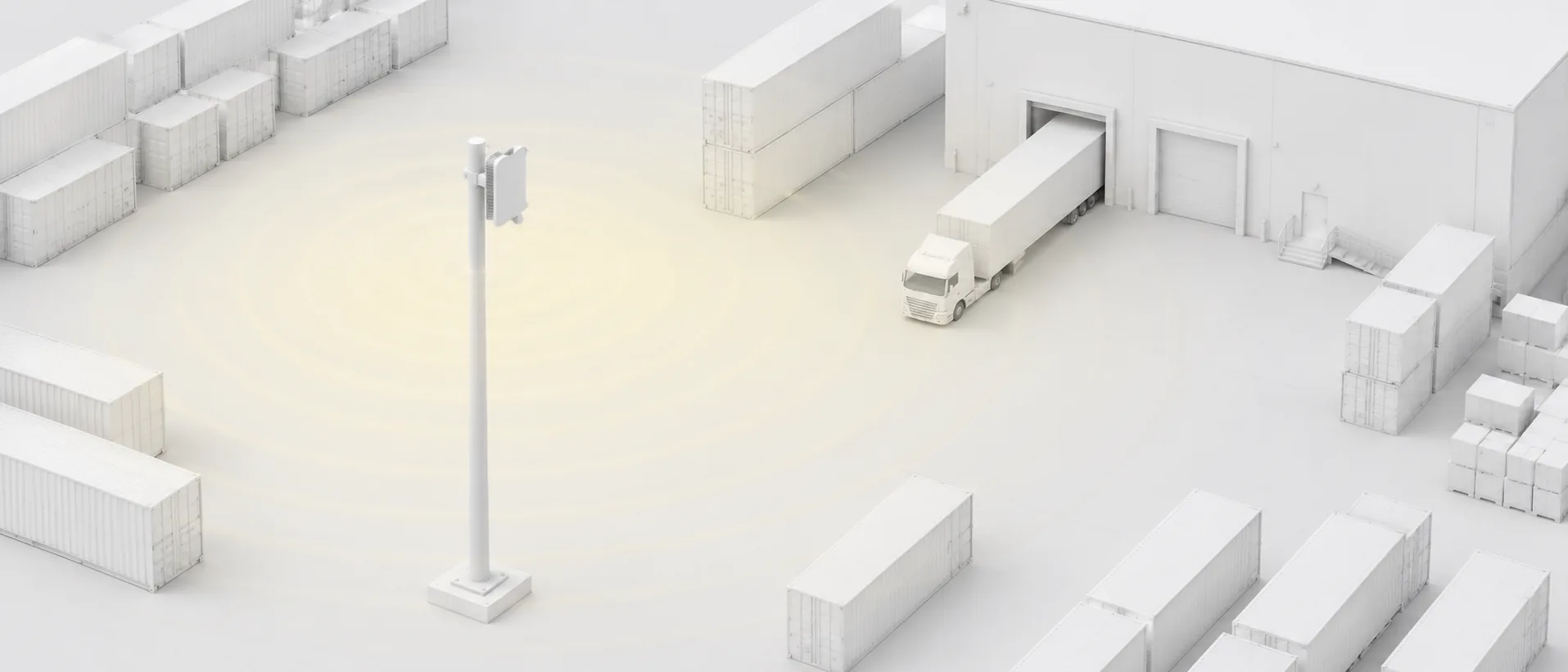 Outdoor wireless coverage over a container yard
